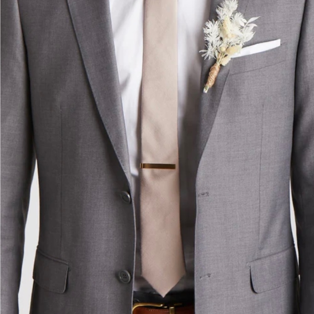 Birdy Grey Simon Necktie in taupe. Worn once. $10 each or $25 for all three